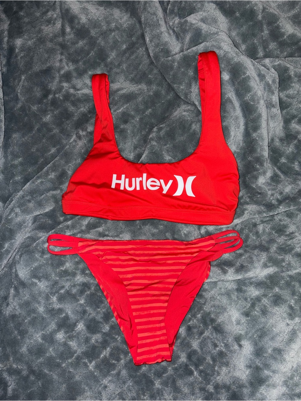 Hurley Red Two-Piece Strappy Bikini Set